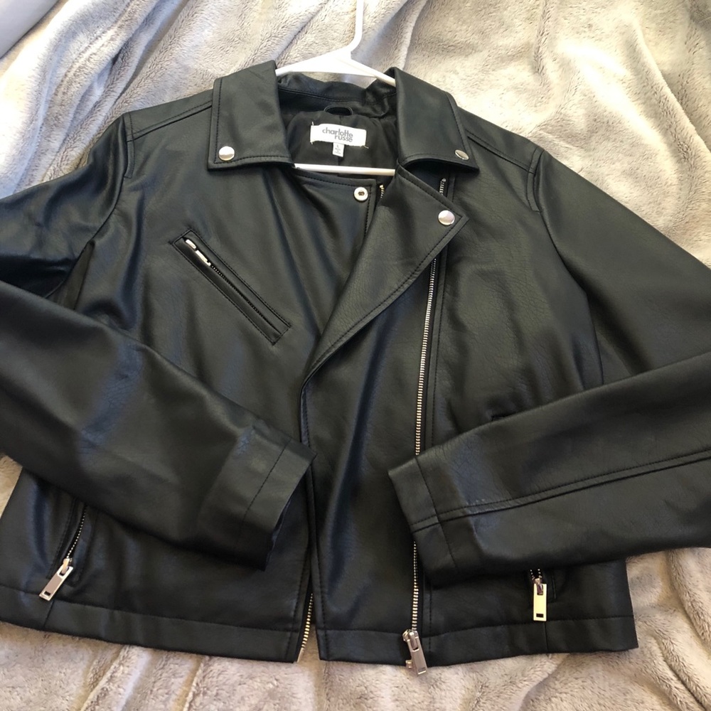 Black leather jacket